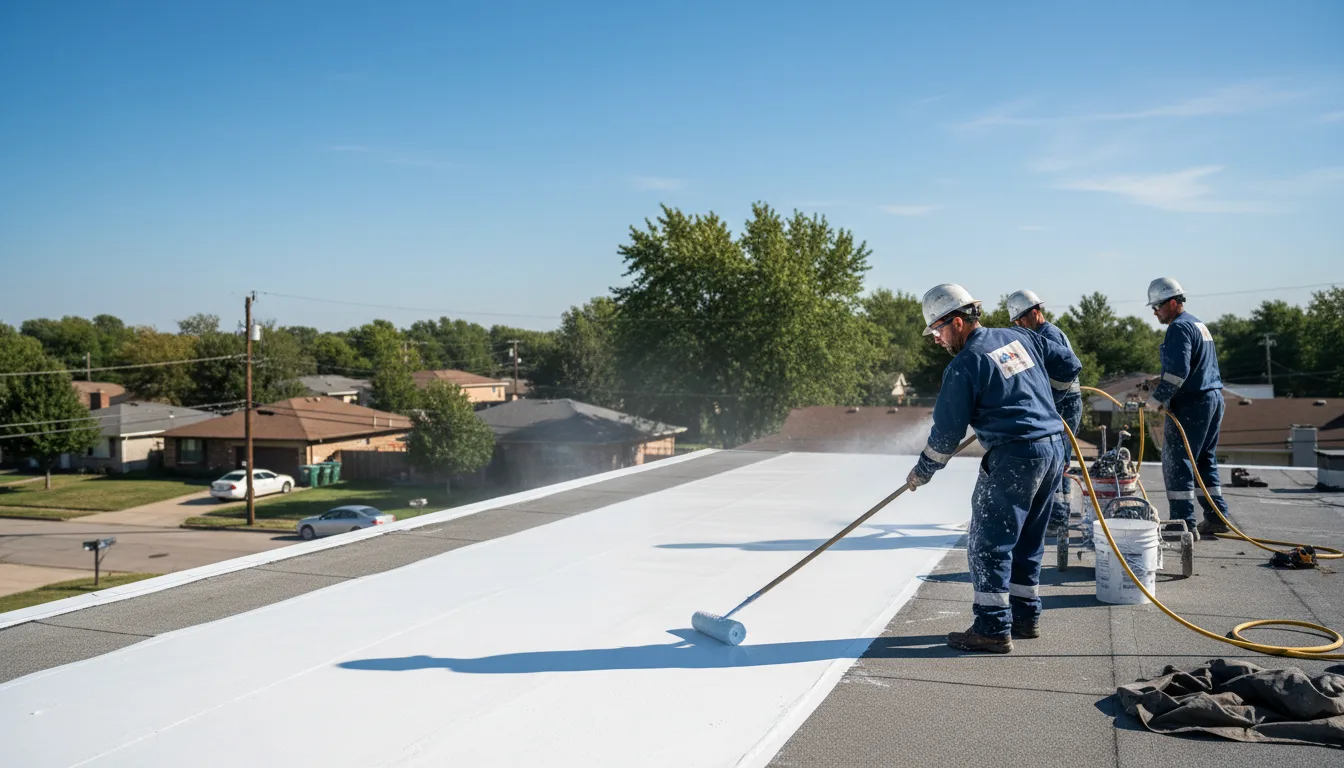 Commercial roof coating in Elliott, IL near me